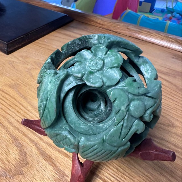 Carved jade puzzle ball
