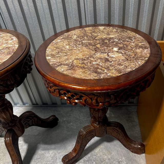 Marble-top side table